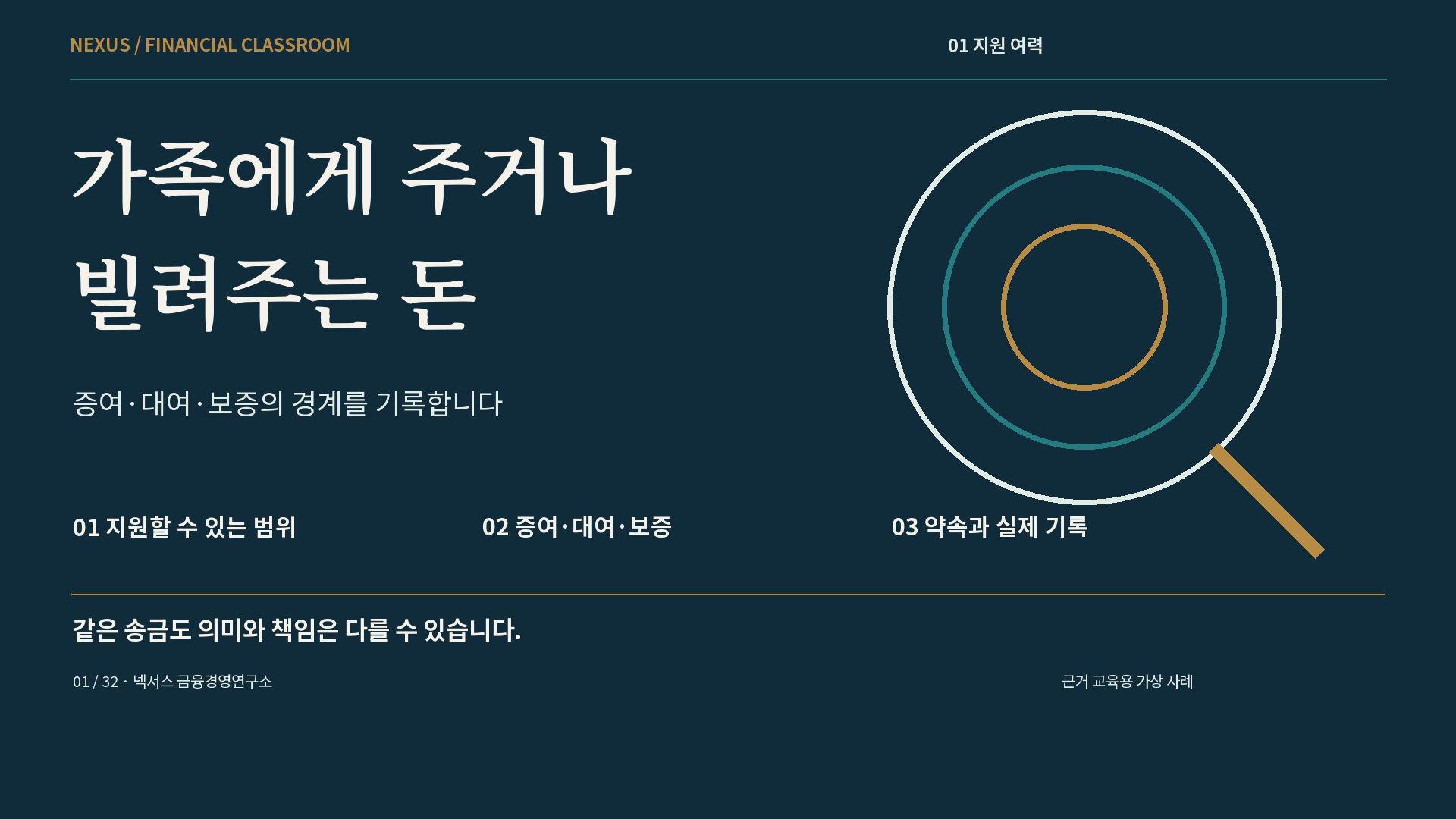 가족에게 주거나 빌려주는 돈 강의 표지