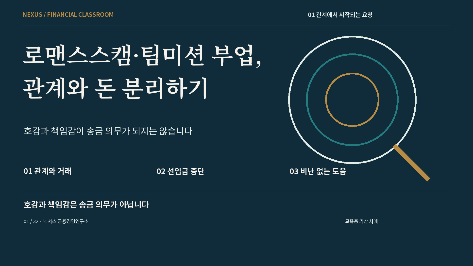 로맨스스캠·팀미션 부업, 관계와 돈 분리하기
